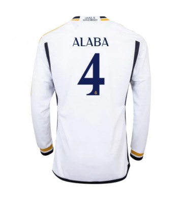 Real Madrid David Alaba #4 Replica Home Stadium Shirt 2023-24 Long Sleeve